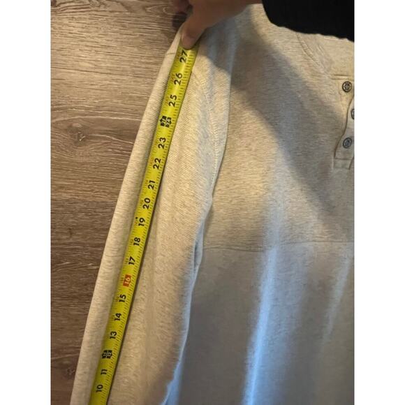 Bke Men Long sleeves Henley Shirt Size Large Pullover Off White Excellent Cream - Picture 6 of 8